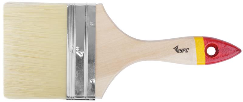 Кисть флейцевая "Модерн" 4дюйм (100мм) искусственная щетина деревянная ручка КУРС 00868