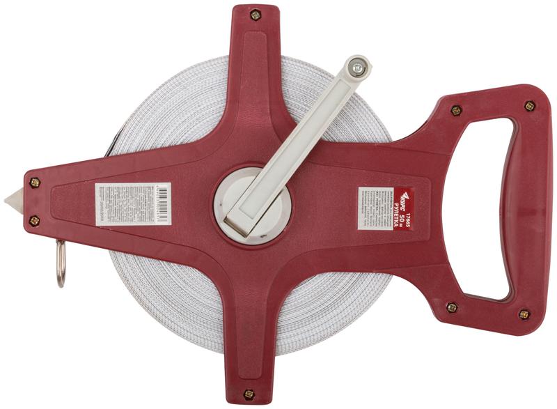 Рулетка землемерная 50м фибергласовая лента открытый корпус красн. КУРС 17665