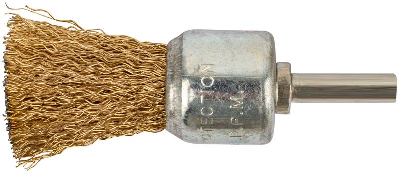 Корщетка-венчик со шпилькой стальная латунированная волнистая проволока 24мм КУРС 38470