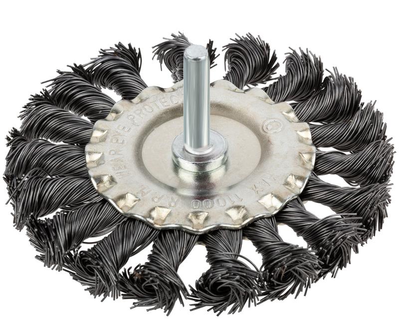 Корщетка дисковая прямая со шпилькой стальная витая проволока 100мм КУРС 38474