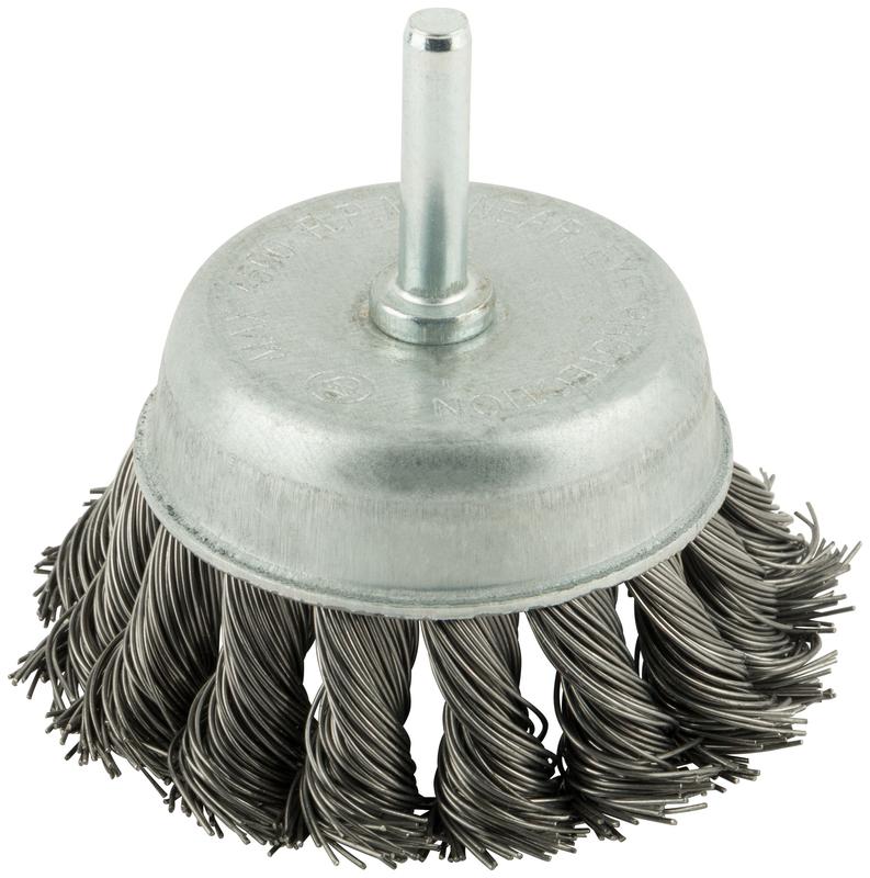 Корщетка чашечная со шпилькой стальная витая проволока 65мм КУРС 38477