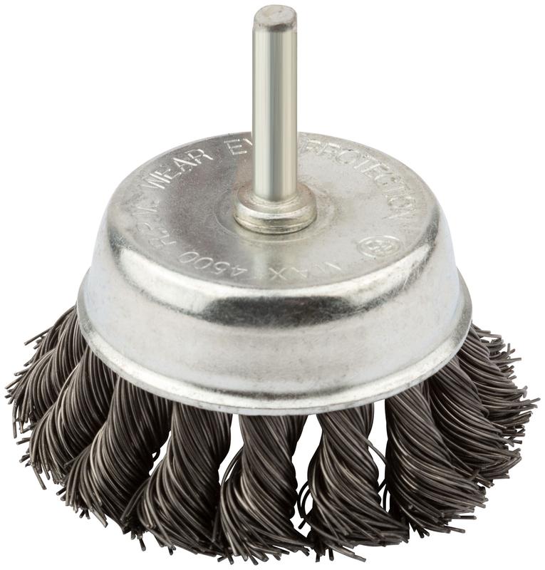 Корщетка чашечная со шпилькой стальная витая проволока 75мм КУРС 38478