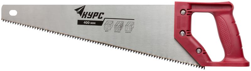 Ножовка по дереву 400мм средний каленый зуб 7 TPI 2D заточка пластик. ручка КУРС 40311