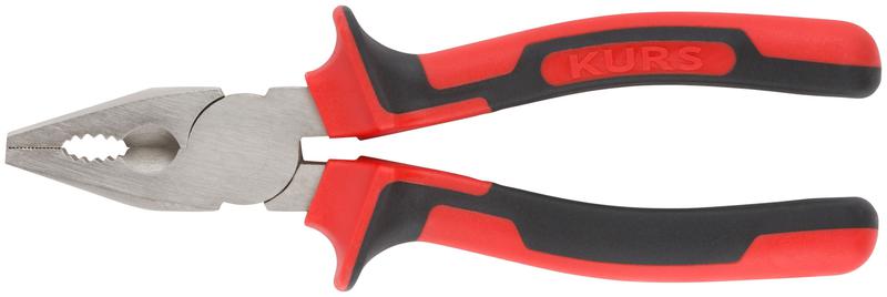 Плоскогубцы комбинированные "Тренд" 180мм двухцветные прорезиненные ручки хром-никелевое покрытие КУРС 47565