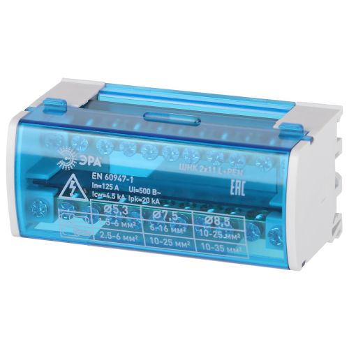 Шина на DIN-рейку в корпусе кросс-модуль ШНК 2х11 L+PEN Эра Б0062830