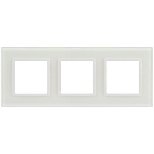 Рамка 3-м Elegance 14-5103-01М для розеток и выключателей стекло матов. бел. Эра Б0065836