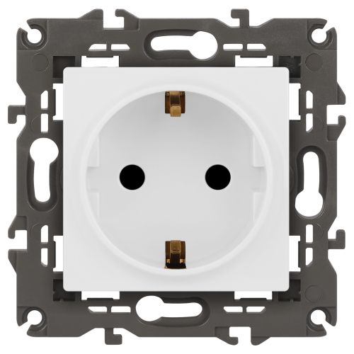 Розетка Elegance 14-2102-01М 16А 250В 2P+E Schuko защ. шторки матов. бел. Эра Б0065804