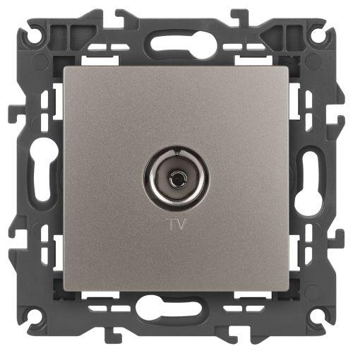 Розетка телевизионная одиночная TV Elegance 14-3101-16 титан Эра Б0065760