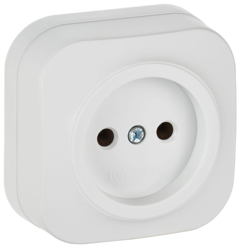 Розетка ОП GLORY РС20-2-ХБм 10А без заземл. без защ. шторок бел. матов. IEK ERH10-K01M-10