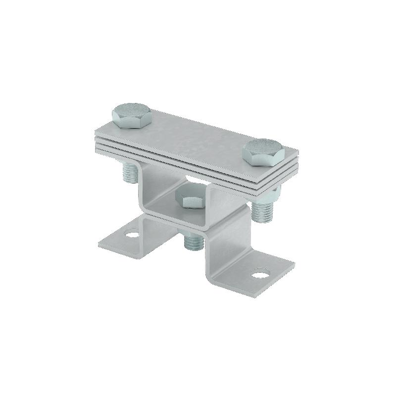 Держатель универсальный на мостовой опоре двойной для полосы до 40мм с 3 пластинами TD КМ MA0537