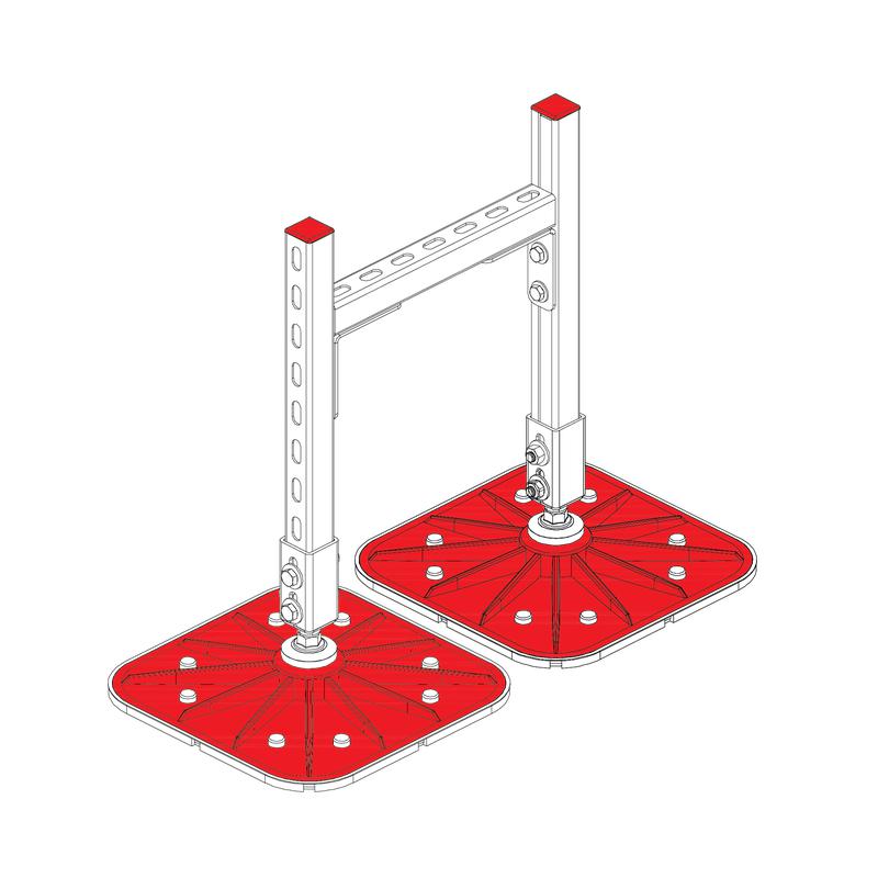 Конструкция опорная для горизонт. прямоугол. воздуховодов и метал. лотков кабеленесущих систем TECHNORAPTOR FOOT 350х500 HD КМ TR0283