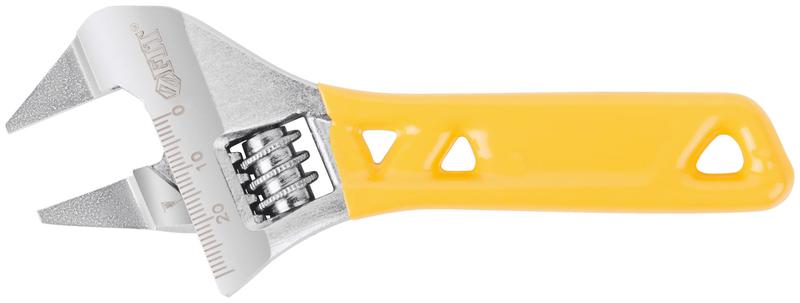 Ключ разводной "Ультра" CrV укороченный обточен. узкие губки шкала экстра увелич. захват 140мм (30мм) FIT 70217