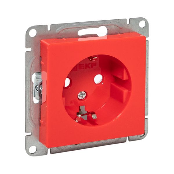 Розетка СП Эпика 16А с заземл. защ. шторки механизм красн. EKF UP1-SOR-111