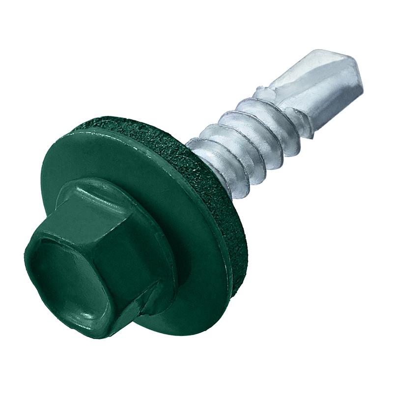 Саморез кровельный 4.8х51 RAL 6005 зел. мох (ведро) (уп.200шт) СТРОЙМЕТИЗ 2130056