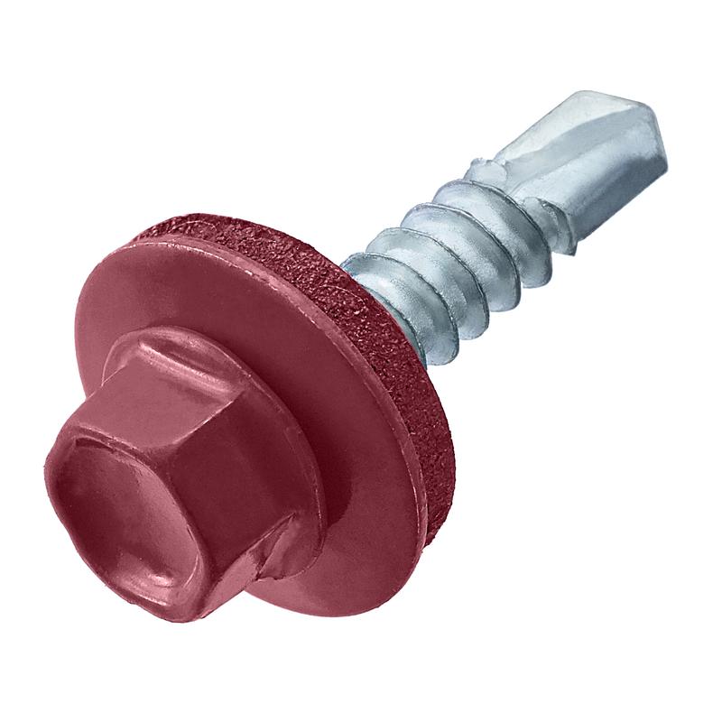 Саморез кровельный 4.8х28(29) RAL 3005 вин./красн. (коробка) (уп.60шт) СТРОЙМЕТИЗ 2140014