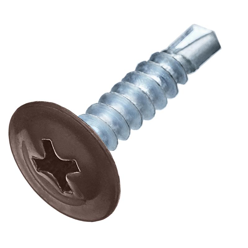 Саморез металл-металл 4.2х16 прессшайба сверло RAL 8017 шоколад./корич. (европодвес) (уп.35шт) СТРОЙМЕТИЗ 253020135