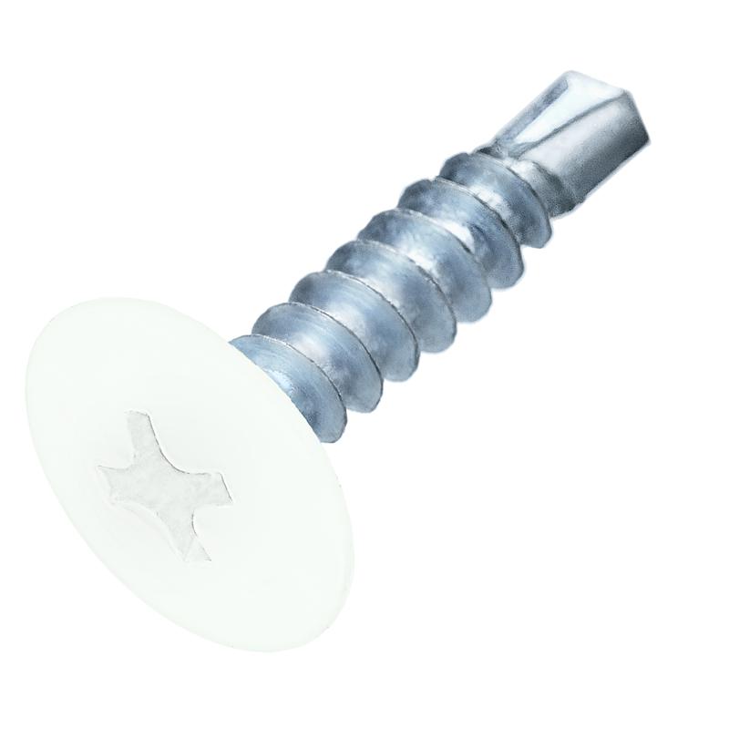 Саморез металл-металл 4.2х16 прессшайба сверло RAL 9003 сигнальный бел. (коробка) (уп.200шт) СТРОЙМЕТИЗ 2530193