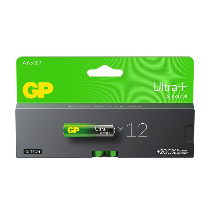 Элемент питания алкалиновый AA/LR6 1.5В Ultra Plus Alkaline G-Tech 15AUPA21-2CRB12 96/768 (блист.12шт) GP 616
