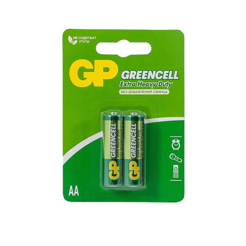 Элемент питания солевой AA/R6 1.5В GreenCell 15G-2CR2 36/144 (блист.2шт) GP 2768