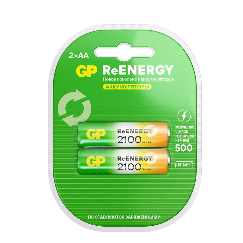 Аккумулятор AA/HR6 ReEnergy 1.2В 2000мА.ч 210AAHCRGY-2CRCB2 20/200 (блист.2шт) GP 20279