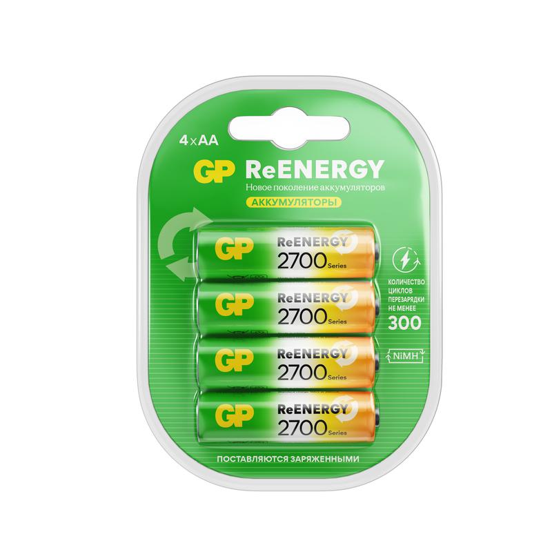 Аккумулятор AA/HR6 ReEnergy 1.2В 2650мА.ч 270AAHCRGY-2CRCB4 40/400 (блист.4шт) GP 20276