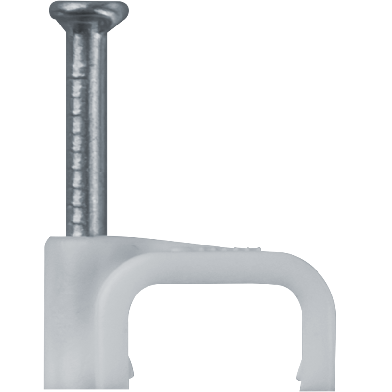 Скоба крепежная прямая с гвоздем d8мм OCS-08-50 пластик. (уп.50шт) ОНЛАЙТ 90703