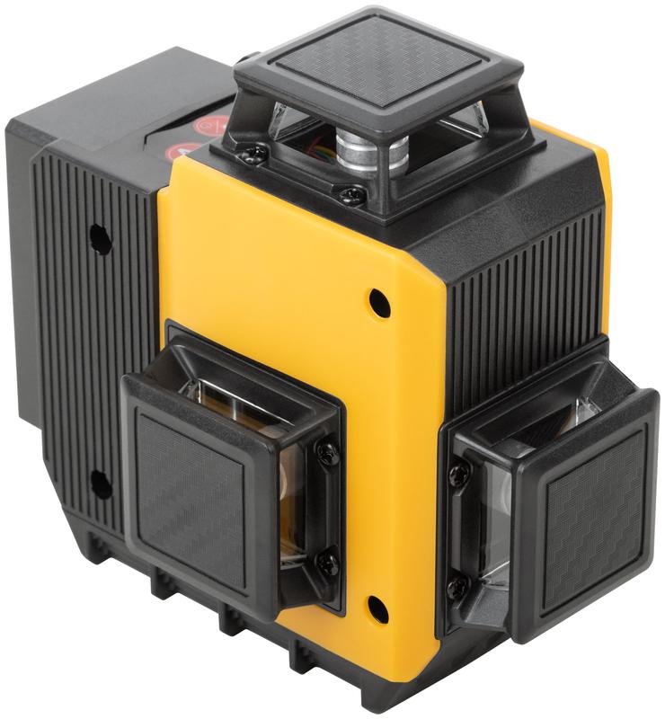 Уровень лазерный аккумуляторный самоуспокаивающийся Li-Ion мультипризменный 3х360град. зел. луч диапазон 20м FIT 18670