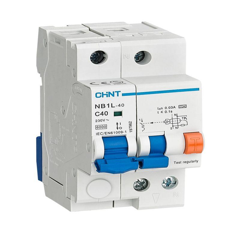 Выключатель автоматический дифференциального тока 2п (1P+N) 30мА тип AC 6кА C16 NB1L 36мм (R) CHINT 197935