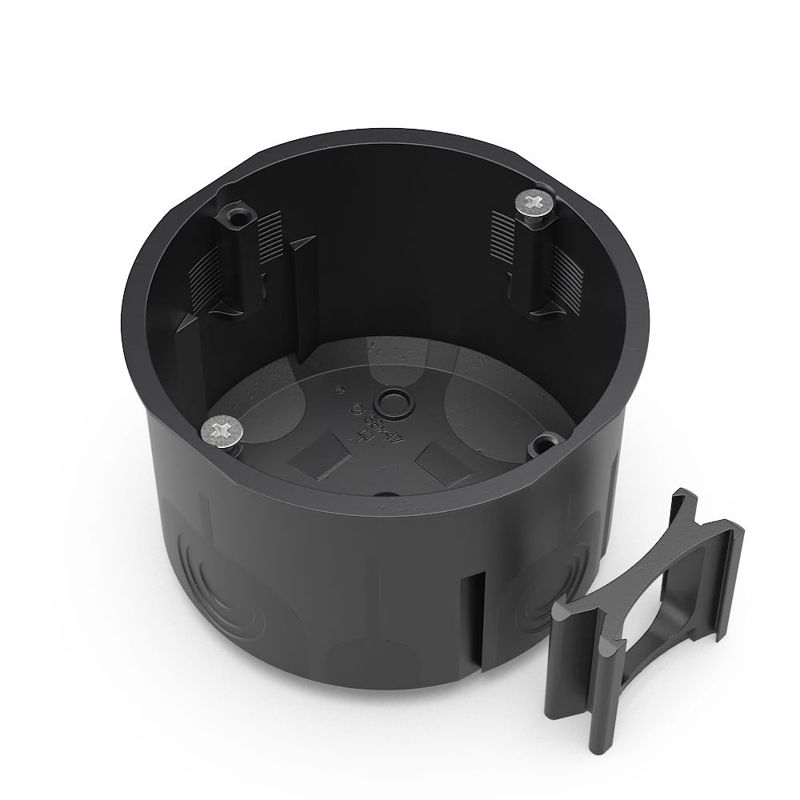 Коробка установочная 68х47 двухкомпонентн. для сплошных стен черн. Промрукав 60-0710-9005СП