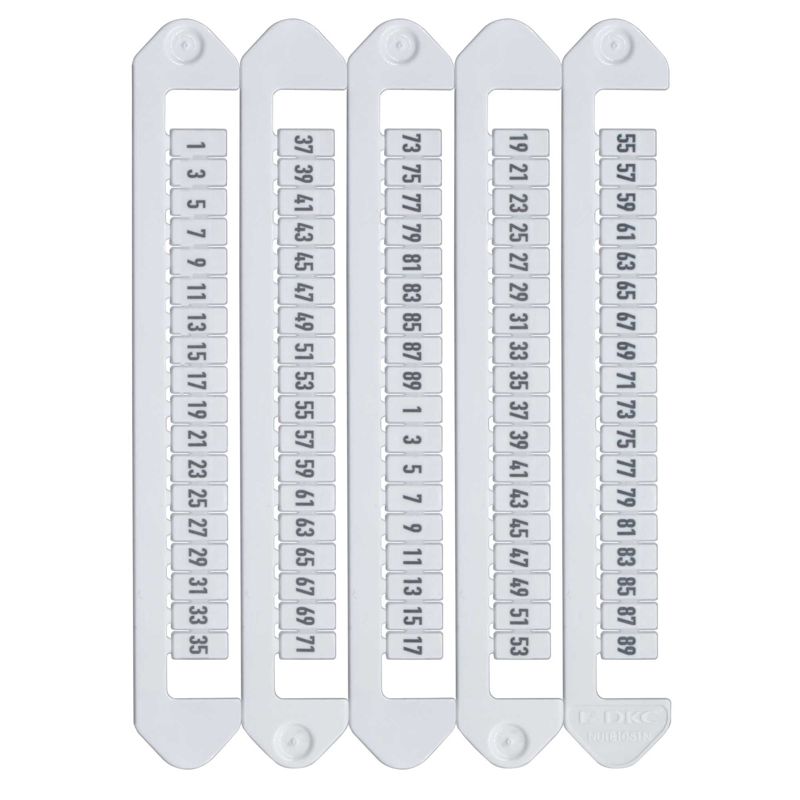 Маркировка для клемм Ш=5мм от 1 до 89 горизонт. ориентация DKC NUTB-5-1-89H
