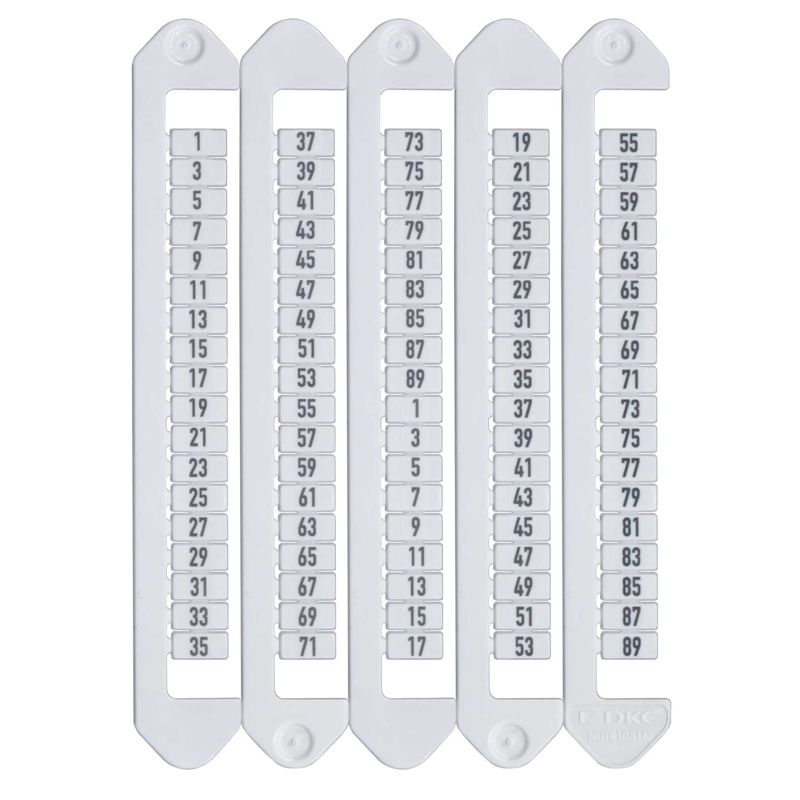 Маркировка для клемм Ш=5мм от 2 до 90 вертикал. ориентация DKC NUTB-5-2-90V