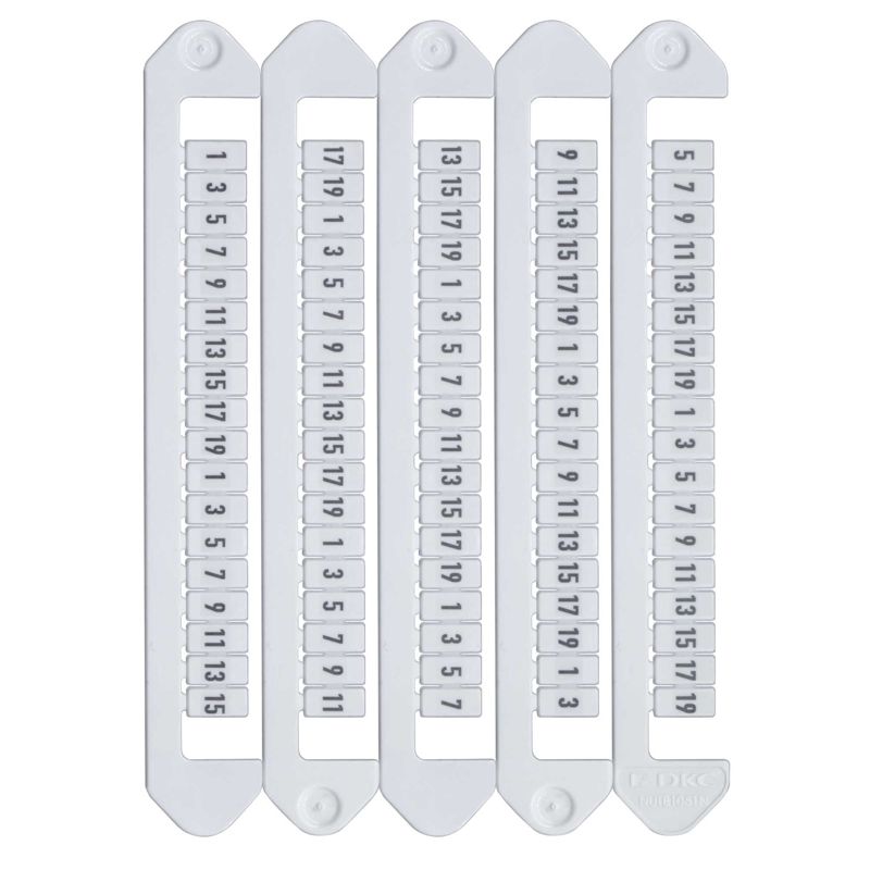 Маркировка для клемм Ш=5мм от 21 до 39 горизонт. ориентация DKC NUTB-5-21-39H