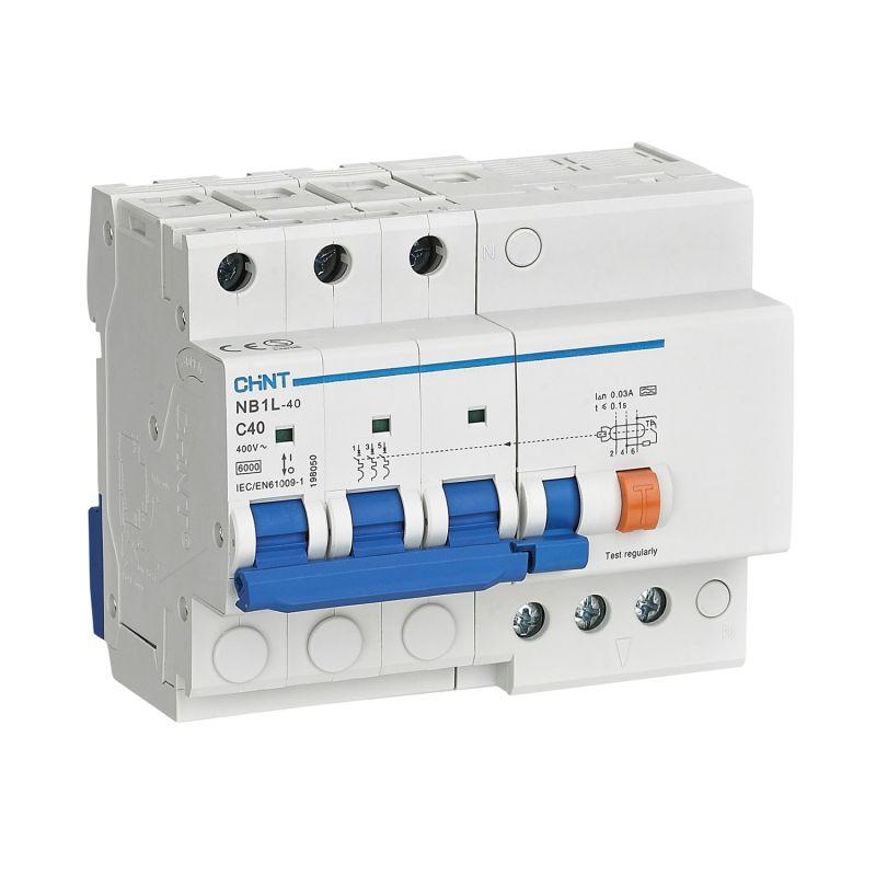 Выключатель автоматический дифференциального тока 3п C 32А 30мА тип A 6кА NB1L-40 (R) CHINT 198042