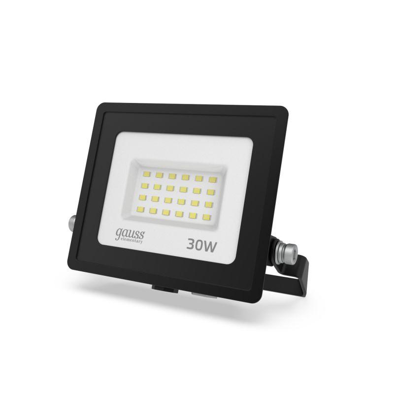 Прожектор светодиодный Elementary 30Вт IP65 6500К 2550лм PROMO G3 черн. GAUSS 613100330P