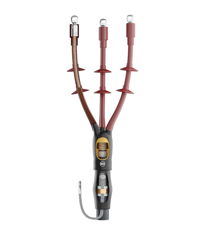 Муфта кабельная концевая наружн. уст. 10кВ HT1P-12/3x70-120L12S (3КНтп-10-70-120) бумажн. изоляция; с болтов. наконечн.; пайка НИЛЕД 16000887