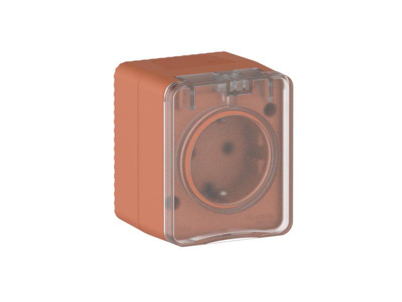 Розетка 1-м ОП AtlasDesign PROFI 16А IP54 250В заземл. защ. шторки терракот. SE ATN547045