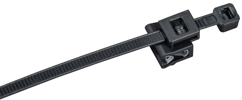 Хомут 4.8х200мм P6.6 с креплением на кромку черн. (уп.100шт) IEK UHH17-D048-200-100-K02