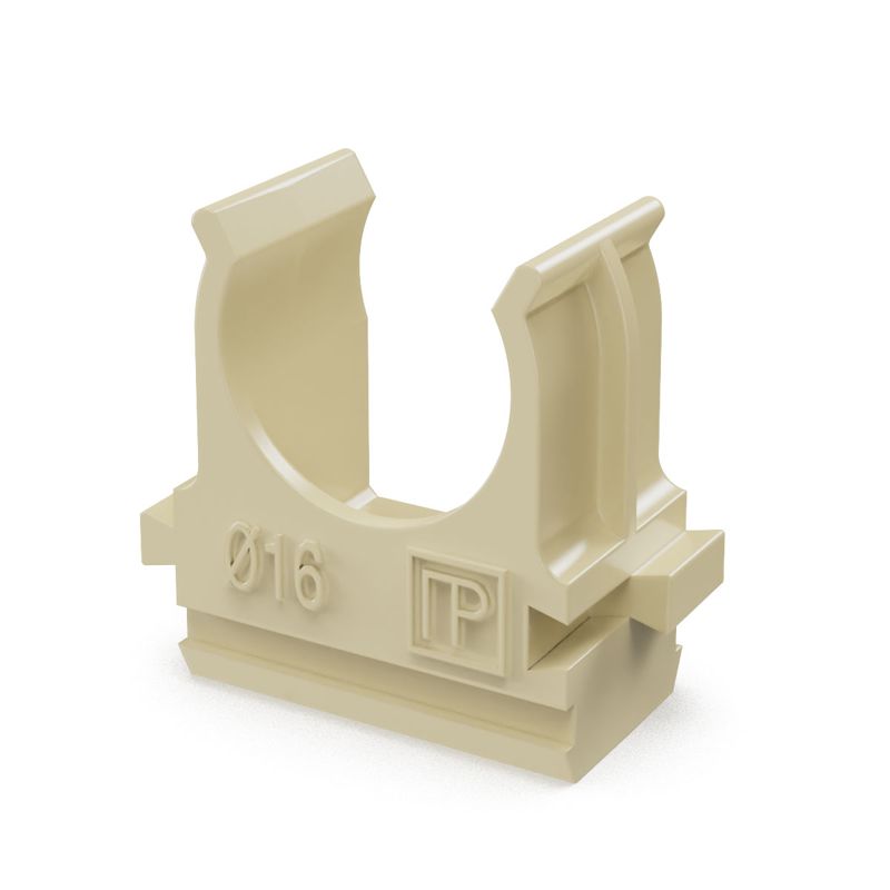 Держатель для труб (клипса) d16мм негорюч. атмосферостойкая сосна (НГ) (уп.10м) Промрукав PR13.02771