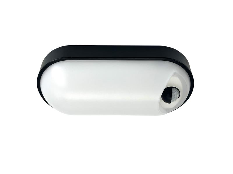 Светильник светодиодный WP 15 C 12W OP 840 W10L22 BK MDM 220х106х60мм 12Вт 4000К IP65 ЖКХ овал. пылевлагозащ. с датчиком движения черн. Русский Свет 15071524502