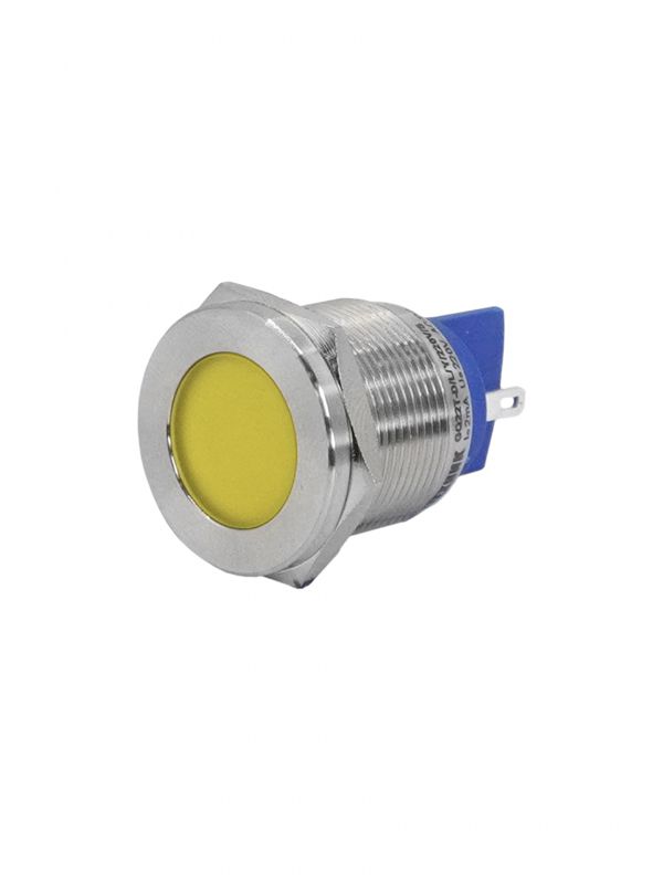 Лампа индикаторная GQ22T-D/L/Y/24V/S светодиодная матрица d22мм 24В AC/DC IP67 метал. желт. Электротехник ET020088