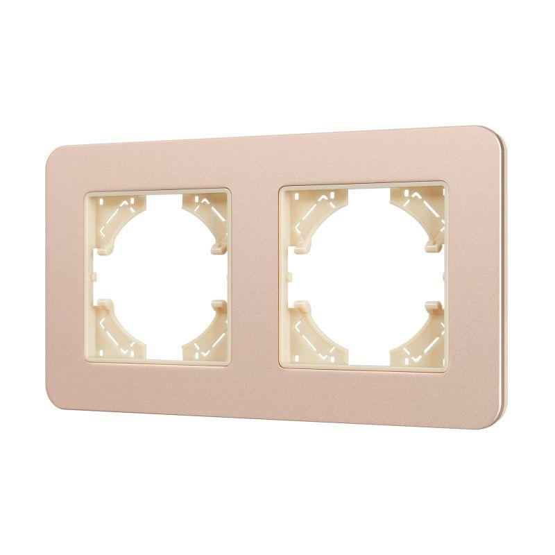 Рамка 2-м FRM-AKIRY-SFAL-2-GD алюм. Arlight 049739