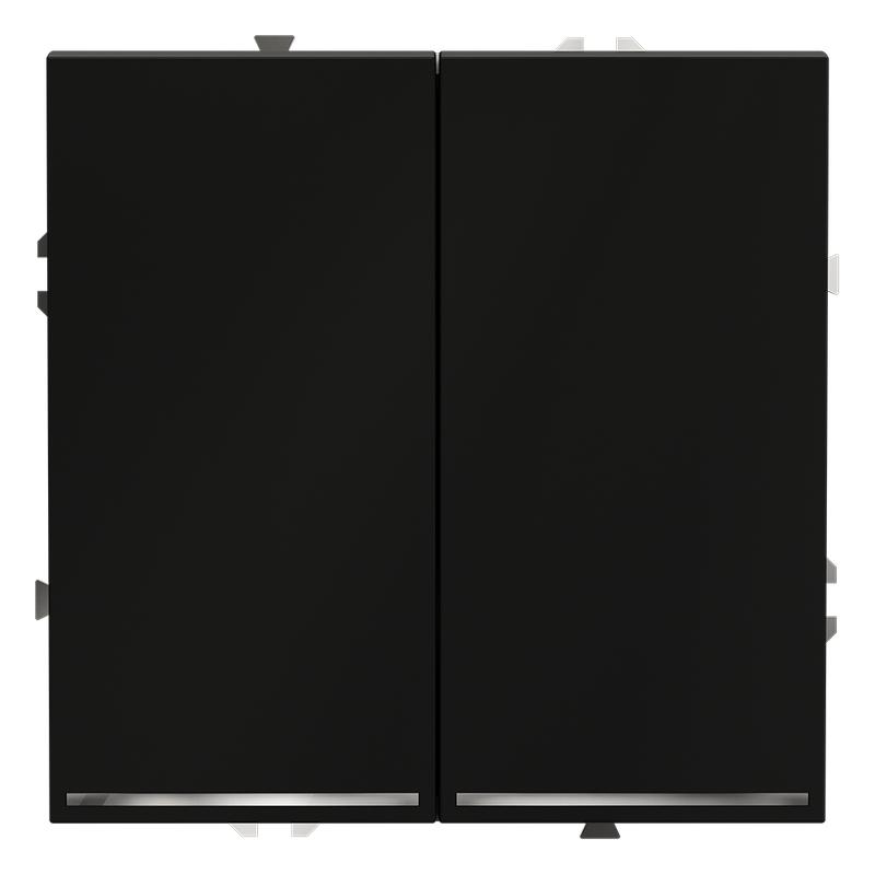 Переключатель проходной 2-кл. СП S70 10А с подсветкой механизм черн. матов. Voltum VLS020408