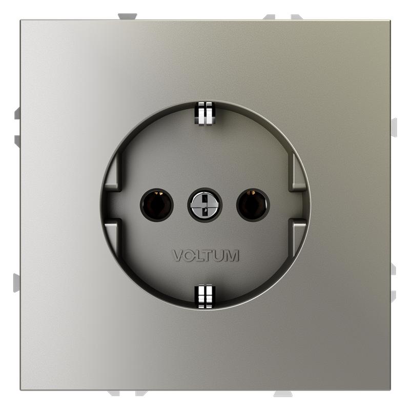 Розетка 1-м СП S70 16А с заземл. механизм шелк Voltum VLS040104