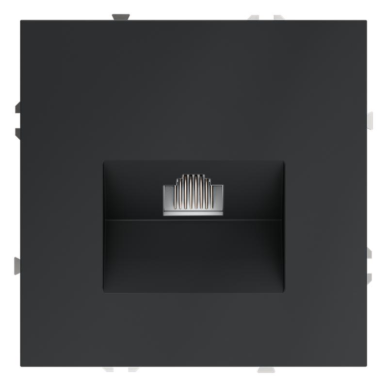 Розетка компьютерная 1-м СП S70 RJ45 кат.6 механизм графит Voltum VLS060107