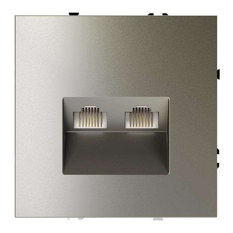 Розетка компьютерная 2-м СП S70 RJ45 + RJ45 кат.6 механизм шелк Voltum VLS060204