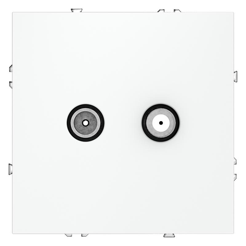 Розетка телевизионная оконечная TV + SAT 2-м СП S70 механизм бел. матов. Voltum VLS060402