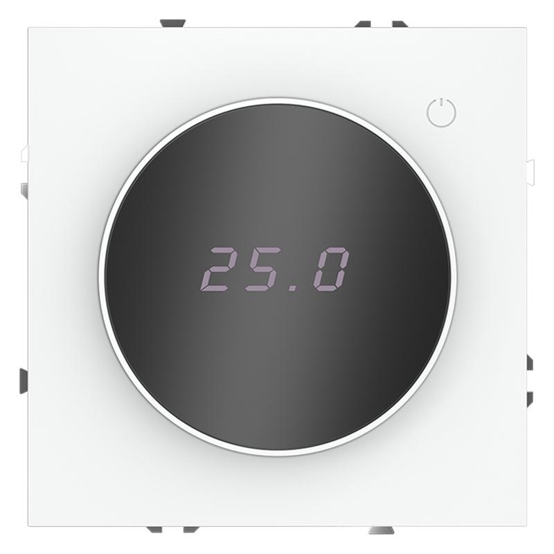 Терморегулятор электронный S70 с индикацией и датчиком для теплого пола механизм бел. матов. Voltum VLS070102