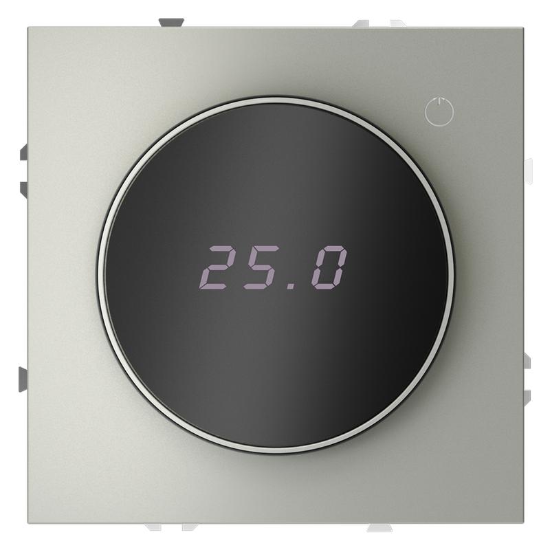 Терморегулятор электронный S70 с индикацией и датчиком для теплого пола механизм сталь Voltum VLS070105