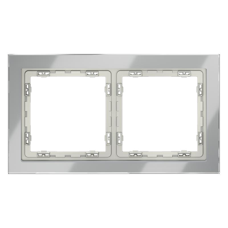 Рамка 2-м S70 стеклян. сталь Voltum VLS110205