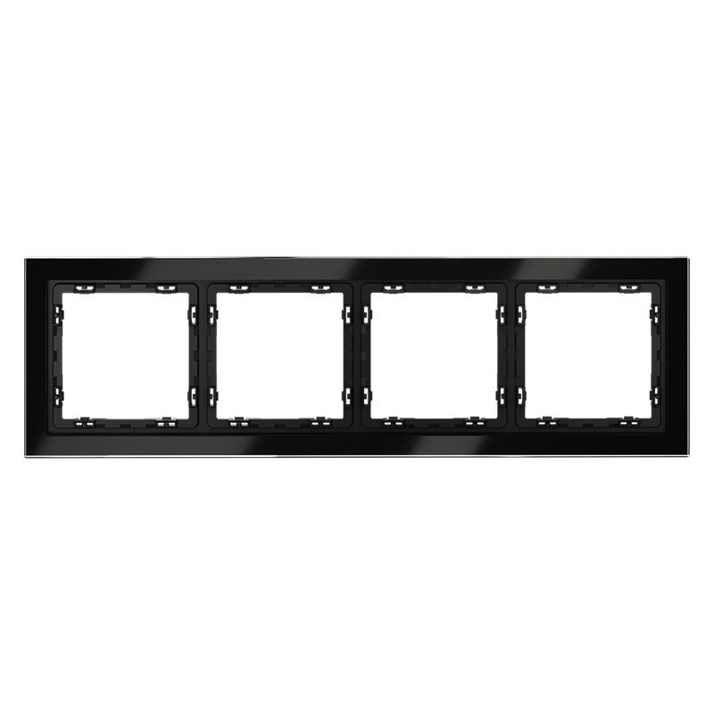 Рамка 4-м S70 стеклян. черн. Voltum VLS110408